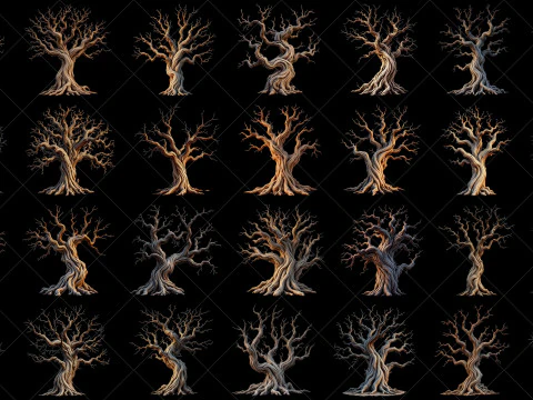 111 Transparent Fantasy Dead Trees CG Textures