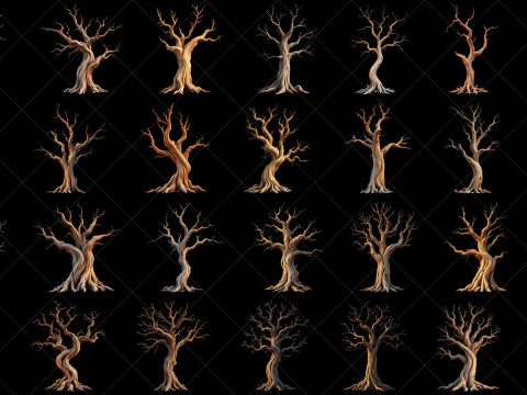 111 Transparent Fantasy Dead Trees CG Textures