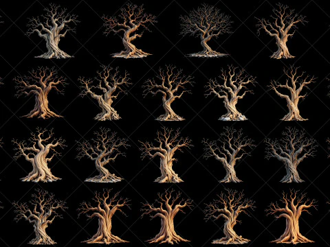 111 Transparent Fantasy Dead Trees CG Textures