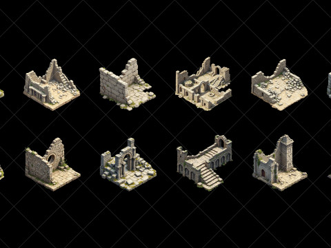 124 Transparent Fantasy Ancient Ruins CG Текстуры