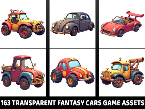 163 Transparent Fantasy Car Game Asset Tekstur CG