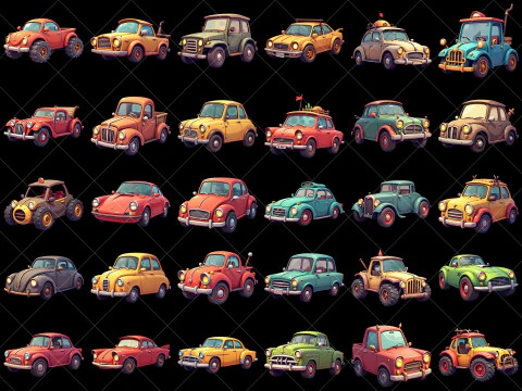 163 Risorse di gioco di auto fantasy trasparenti CG Textures