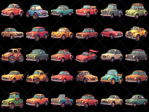 163 Transparent Fantasy Car Game Asset CG टेक्स्चर्स