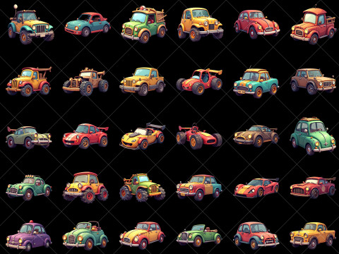 163 Transparent Fantasy Car Game Asset CG टेक्स्चर्स
