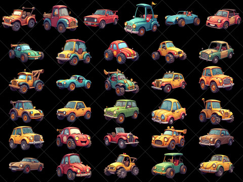 163 Transparent Fantasy Car Game Asset CG टेक्स्चर्स