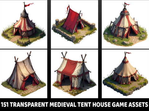 151 Transparent Medieval Tent House Game Assets CG Dokuları