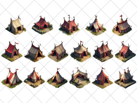 151 risorse di gioco trasparenti per tende medievali CG Textures