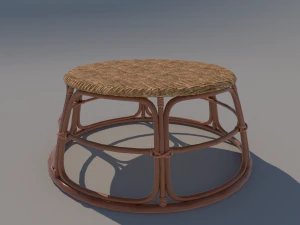 tavolo in rattan Modello 3D