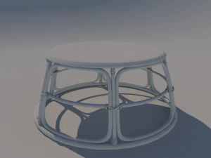 tavolo in rattan Modello 3D