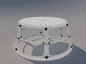 rattan table Modelo 3D