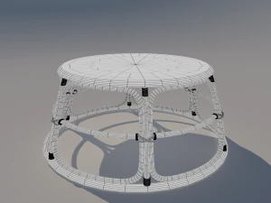 tavolo in rattan Modello 3D
