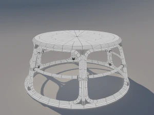 tavolo in rattan Modello 3D