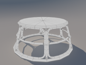 rattan table Modelo 3D