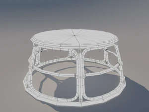 tavolo in rattan Modello 3D