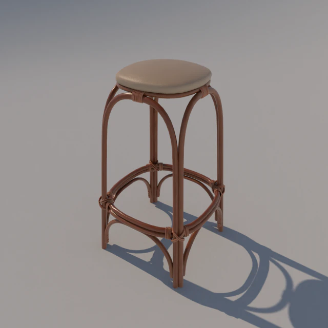 rattan stool 3D Model .c4d .max .obj .3ds .fbx .stl .blend 