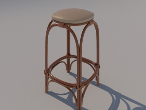 rattan stool 3D Model