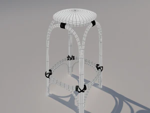 rattan stool 3D Model