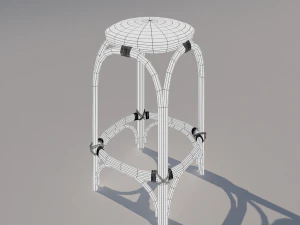 rattan stool 3D Model