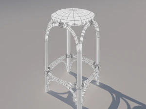 rattan stool 3D Model