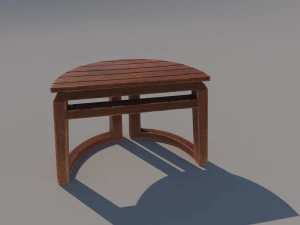 wooden table stool 3D Model