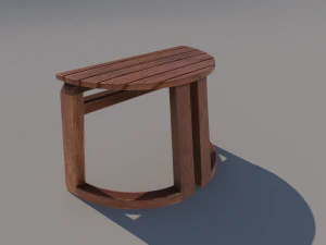 wooden table stool 3D Model