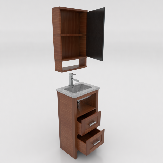 wash basin - sink with shelving Modèle 3D .c4d .max .obj .3ds .fbx .stl .blend 