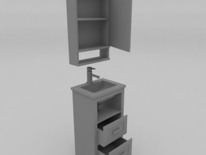 wash basin - sink with shelving Modèle 3D