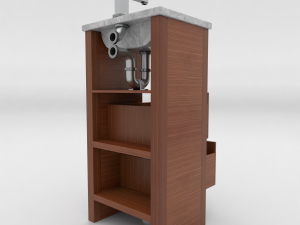 wash basin - sink with shelving Modèle 3D