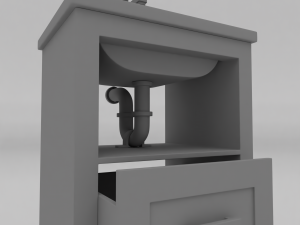 wash basin - sink with shelving Modèle 3D