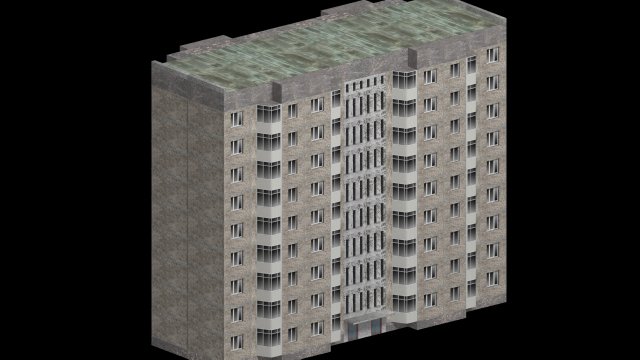 russian block of flats 111-93m serie Modelo 3D .c4d .max .obj .3ds .fbx .stl .blend 