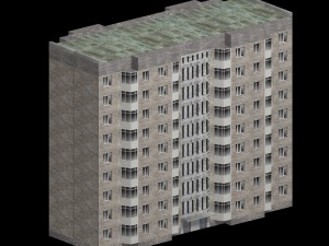 russian block of flats 111-93m serie Modello 3D
