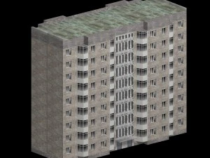 Russisch flatgebouw 111-93m serie 3D Model