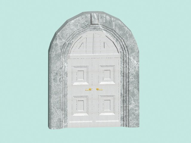 white door 3D Model .c4d .max .obj .3ds .fbx .stl .blend 