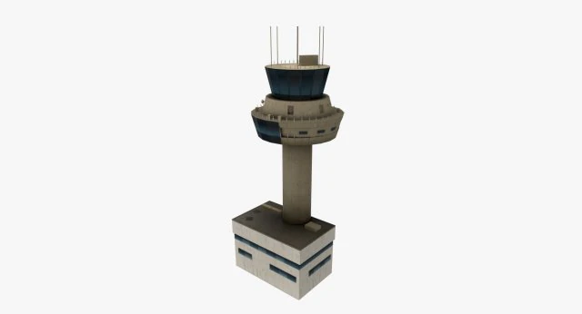 control tower 3D Model .c4d .max .obj .3ds .fbx .stl .blend