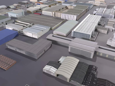 Background Hangars Pack With LODs Model 3D