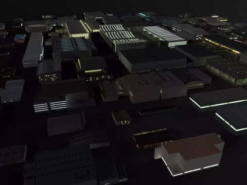 Background Hangars Pack With LODs Model 3D