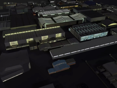 Background Hangars Pack With LODs Model 3D