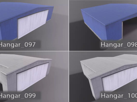 Background Hangars Pack With LODs Model 3D