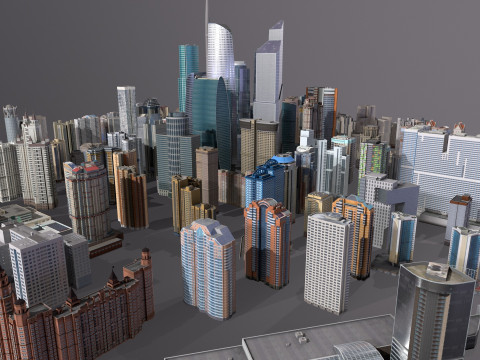 City Buildings Pack Vol4 With LODs 301-400 3D 모델
