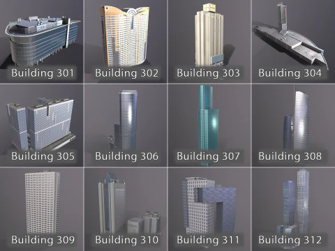 City Buildings Pack Vol4 With LODs 301-400 3D Model