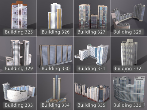 City Buildings Pack Vol4 With LODs 301-400 3D Модель