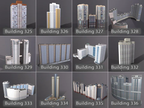 City Buildings Pack Vol4 With LODs 301-400 3D Model