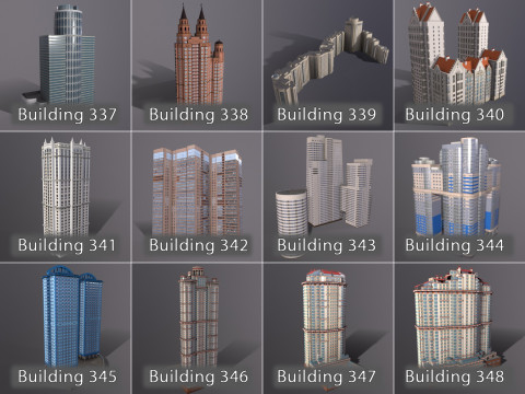 City Buildings Pack Vol4 With LODs 301-400 3D Модель