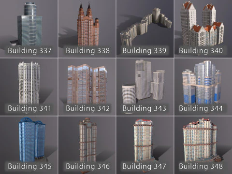 City Buildings Pack Vol4 With LODs 301-400 3D Model