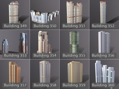 City Buildings Pack Vol4 With LODs 301-400 3D Модель