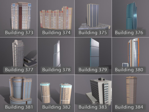 City Buildings Pack Vol4 With LODs 301-400 3D Модель