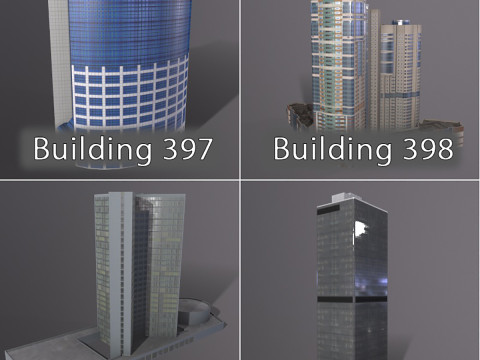 City Buildings Pack Vol4 With LODs 301-400 3D Модель