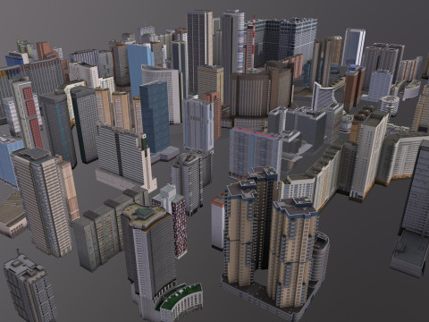 City Buildings Pack Vol3 With LODs 201-300 3D 모델