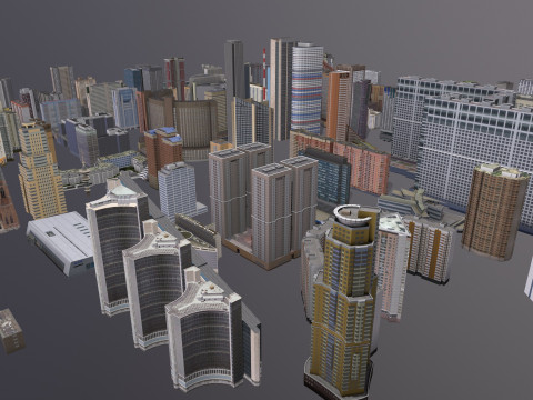 City Buildings Pack Vol3 With LODs 201-300 3D Модель