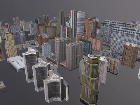 City Buildings Pack Vol3 With LODs 201-300 3D Model